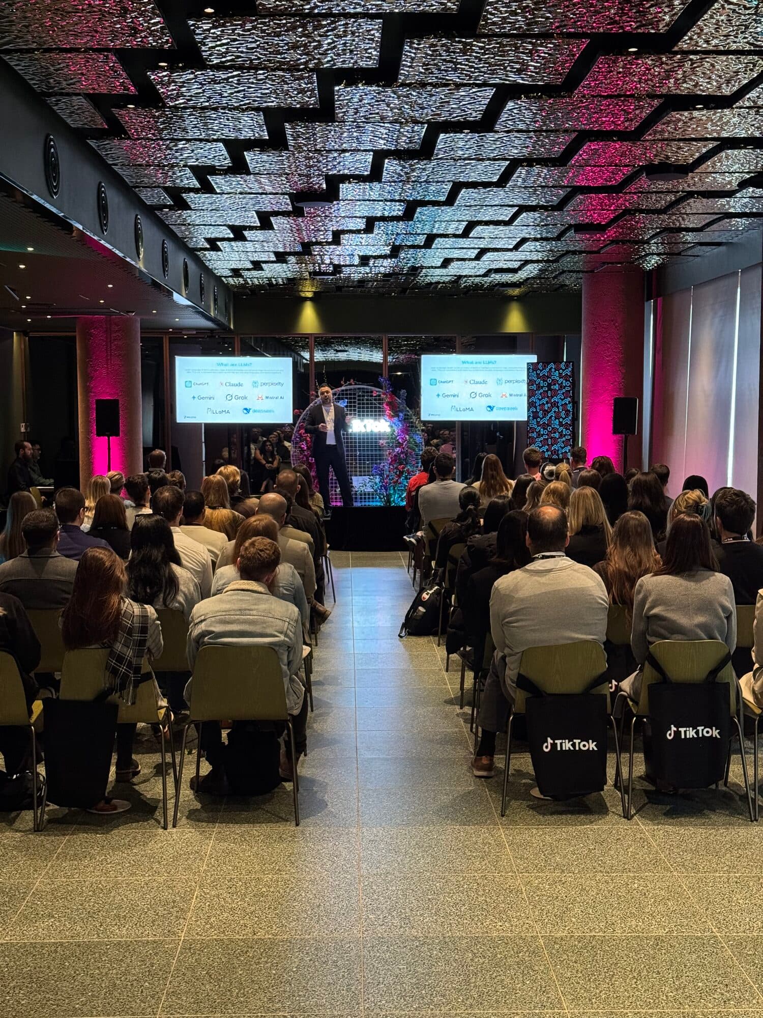 Peter presenting on stage at a TikTok event